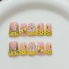 3D Carved Floral Detachable Nail Tips with Gold Beads – European Style Wearable Duckbill Nails