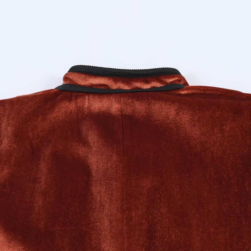 Frühling 2026 neue europäische und amerikanische grenzüberschreitende Damenbekleidung Streetwear kontrastfarbene Paspel Blazer w021 82959