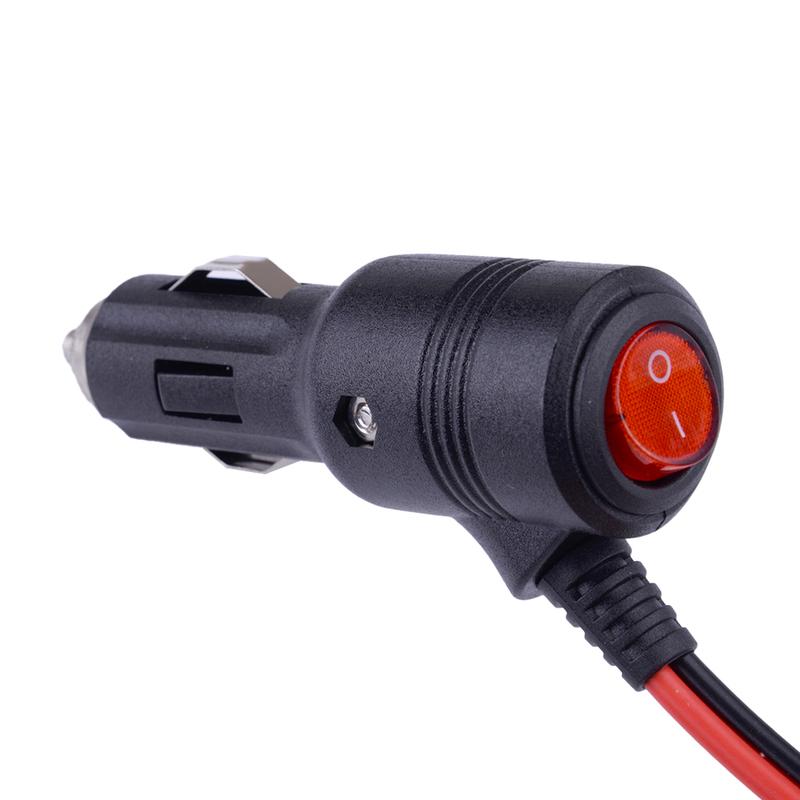 Car Cigarette Lighter Extension Cable Cord Adapter with Switch 1M Universal 12V