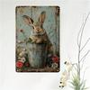 Vintage Easter Rabbit Metal Poster Wall Art