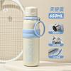 316 Paslanmaz Çelik Yalıtımlı Seyahat Su Şişesi Pipetli Kapaklı 650ml Outdoor Koşu Spor Salonu Yürüyüş