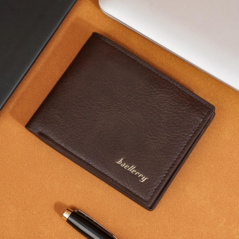 Korean Style Men Wallet PU Leather Storage Bag High-end PU Leather Coin Purse  Boys Gift