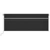 Manual Retractable Awning with Roller Blind & LED Lights 4.5 X 3 M Anthracite