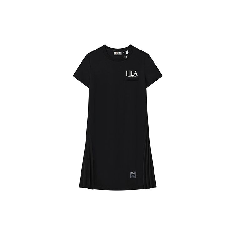 

Fila X MIHARA YASUHIRO Платье-пуловер простого кроя с принтом логотипа, повседневное, свободное, с круглым вырезом и короткими рукавами, женское, черное F11W223309F-BK L