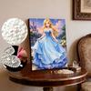 Starry Castle Cinderella New Pearl-Inlaid Frameless Art | Handmade Pearl Craft, Castle Lake Starry Theme, for Romantic Fairy Tale Decor
