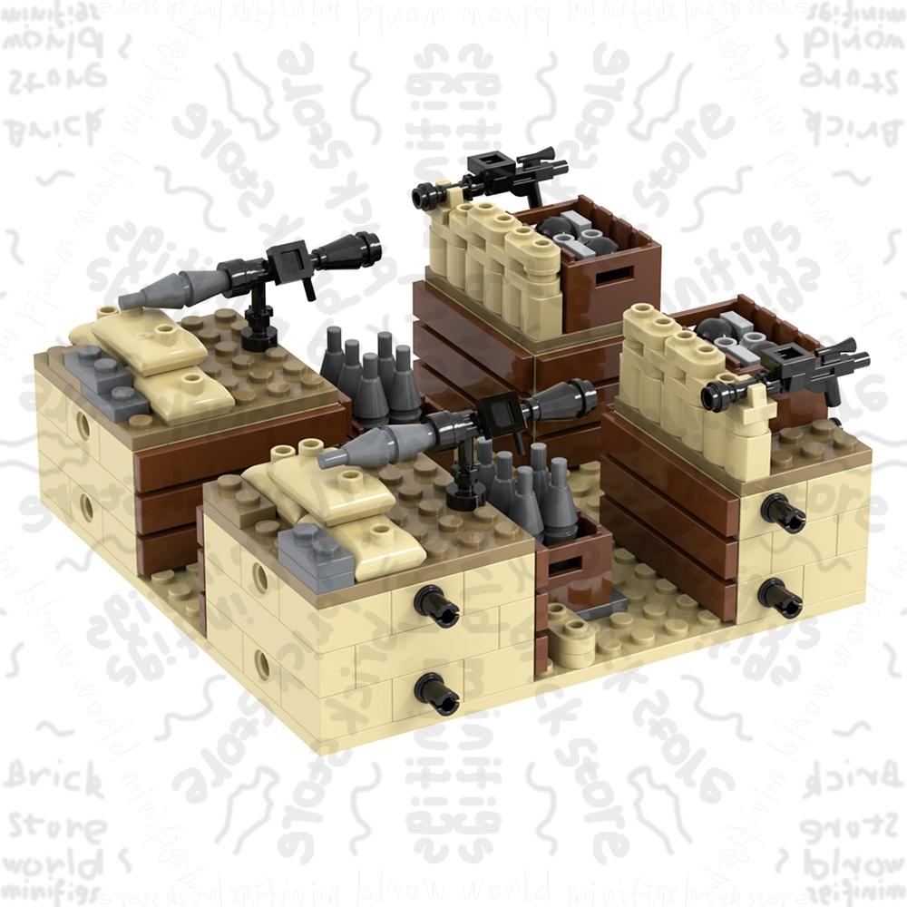 MOOXI Battlefield Bricks WW1 WW2 Military War Arsenal Compatible Figure Building Blocks Adult MOC5094 Set Gift Toys For Children