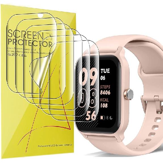 Lamshaw IDW13, IDW15, IDW19 Smart Watch Screen Protector, [6 Pack] Full Coverage TPU Clear Film Compatible for VRPEFIT, TOOBUR 1.8  IDW13 Smart Watch 6 pack