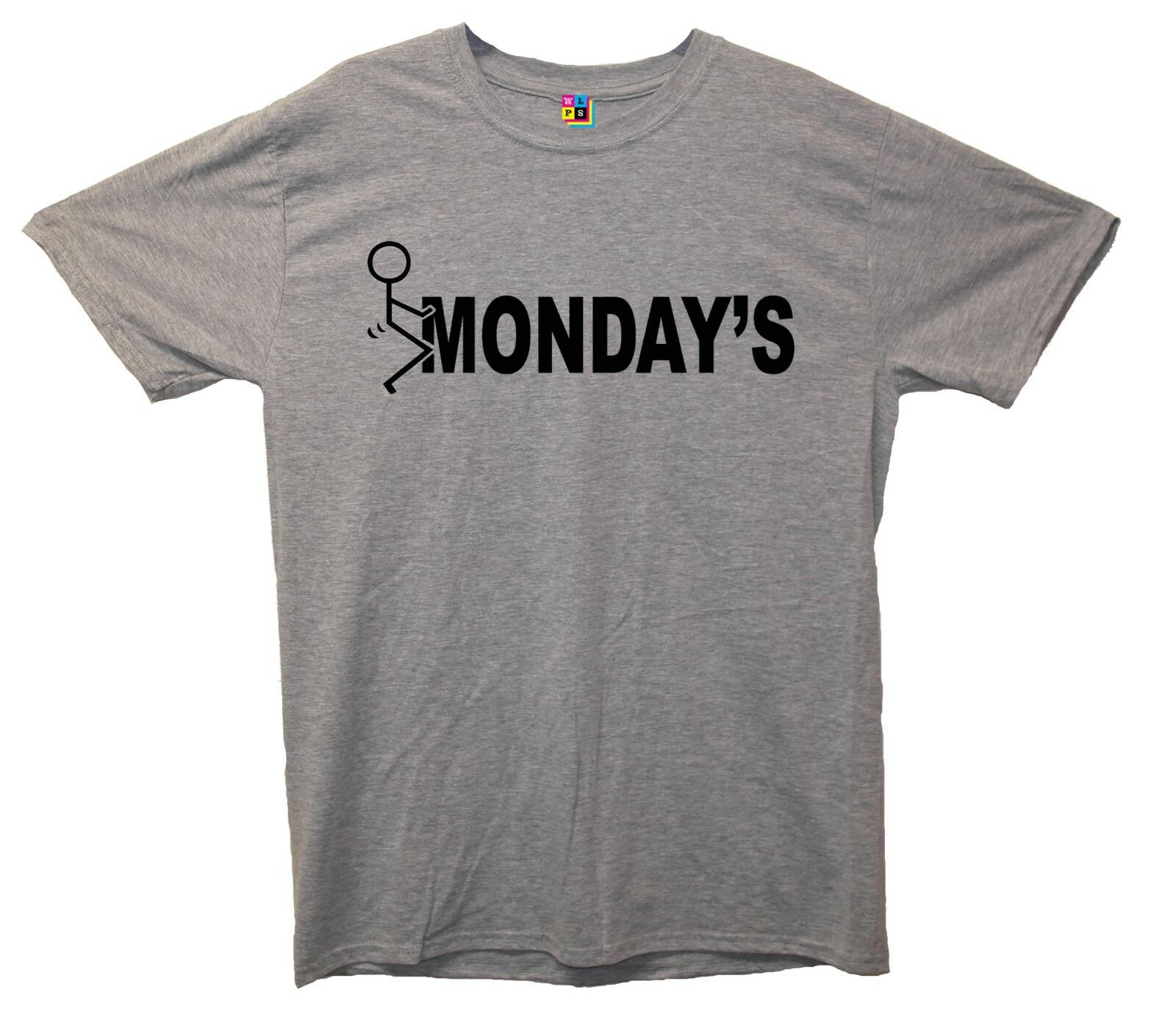 

F**K Mondays Stick Man Adult Humour Printed T-Shirt 5XL різнокольоровий