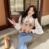 French White Polo Collar Long-sleeved Chic Shirt Women's Autumn and Winter Design Inner Shirt Temperament Casual Top