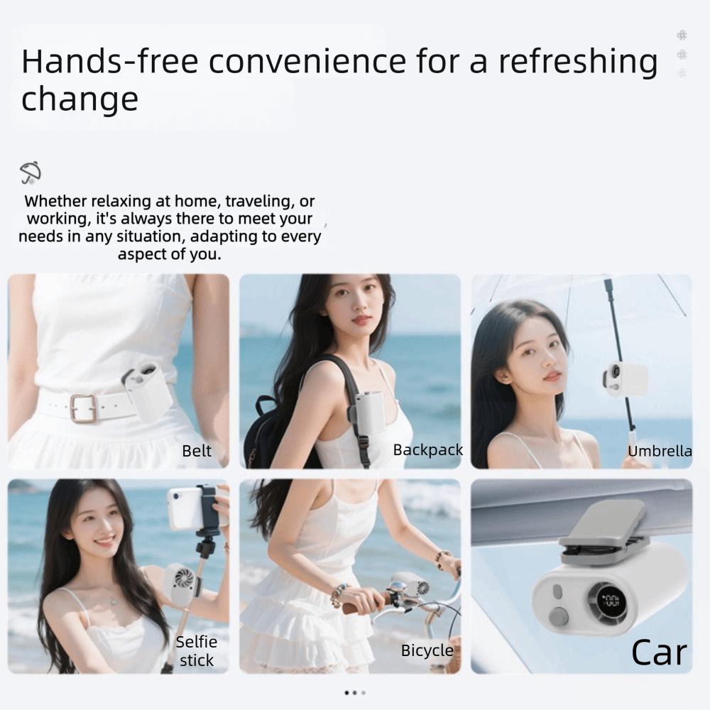 Adjustable Airflow Clip-on Waist Fan Compact Lightweight Multifunctional Fan  Daily Use