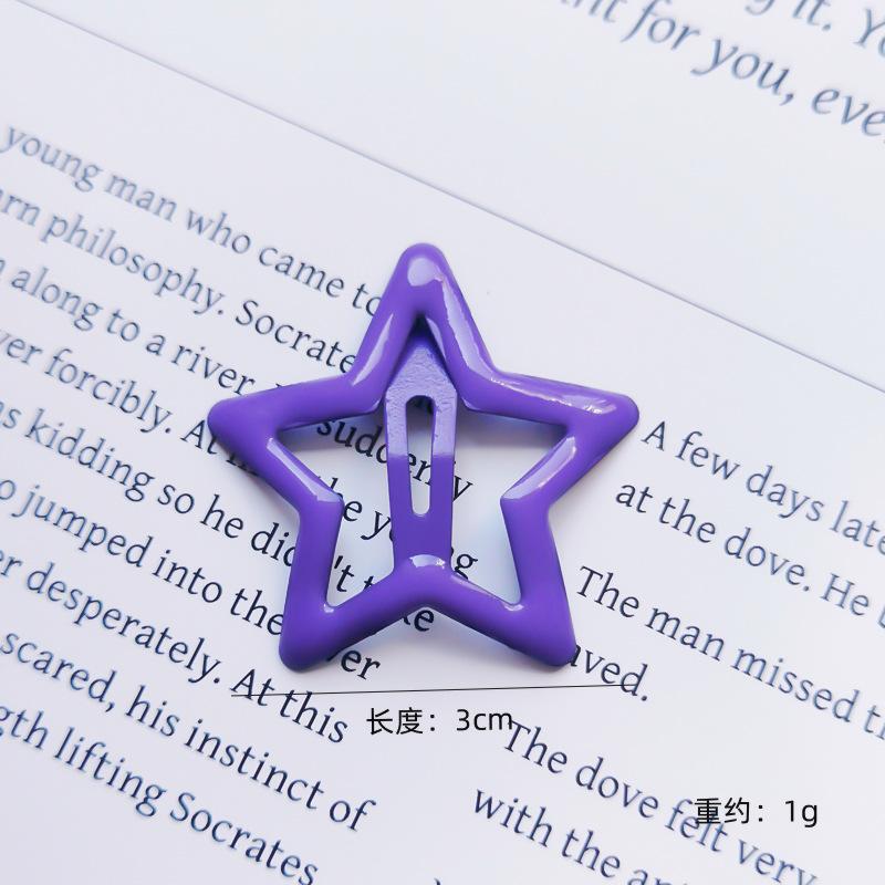 10pcs Colorful Star BB Hair Clips Girls Y2K Cute Star Barrettes Women Simple Metal Snap Clip Headdress Hair Jewelry Accessories