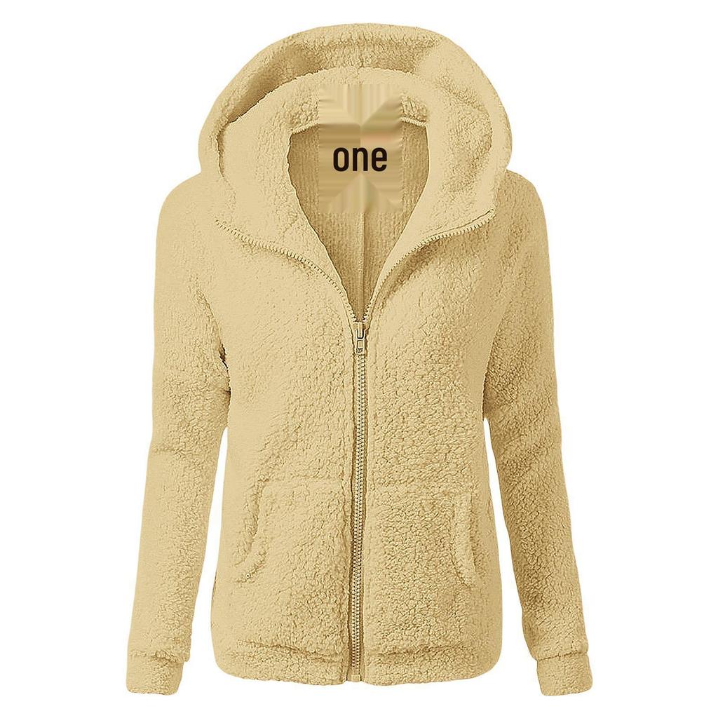 2025 Damen Herbst/Winter Kapuzen-Plüsch-Sweatshirt mit Reißverschluss