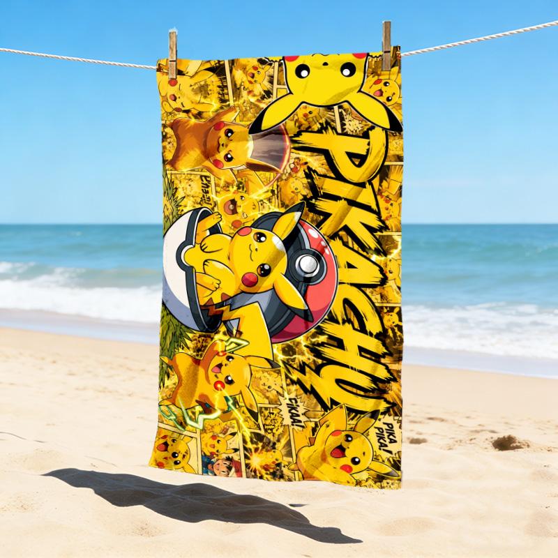 Pikachu Adventure Stylish Digital Printing Beach Towel Quickdrying Absorbent Blanket For Beach Pool Gym Travel Christmas Gift C922164