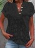 Women's Casual Solid Color V-Neck Short-Sleeved Shirt - Summer 2025 Edition