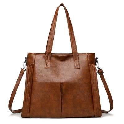 Borsa a mano grande capacità in morbida pelle, Borsa a spalla singola da donna, Borsa a tracolla, alla moda