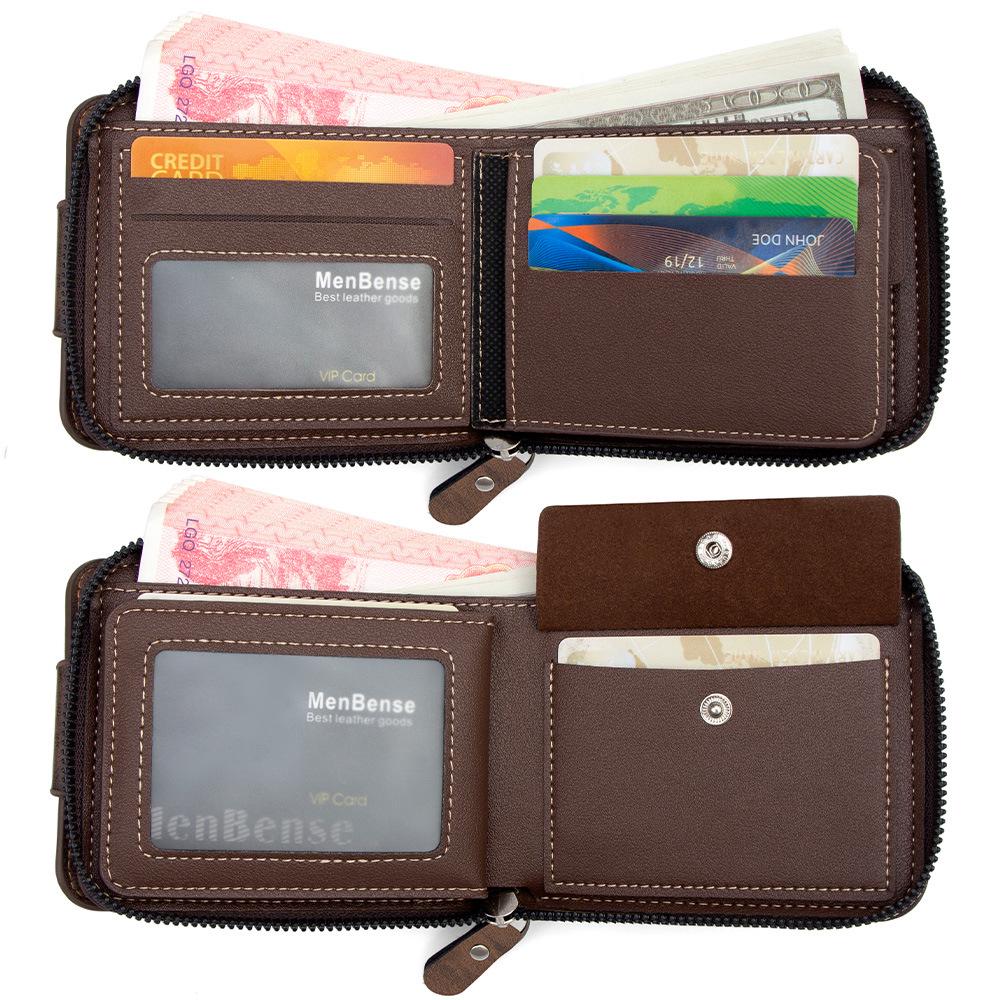Men's Retro Chain Wallet with Lock Buckle, Multiple Card Slots, Coin Pocket, and Loose-Leaf Design