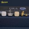 Fine Jewelry Hip Hop 925 Sterling Silver Iced Out Screw Back Square VVS Moissanite Men Earrings