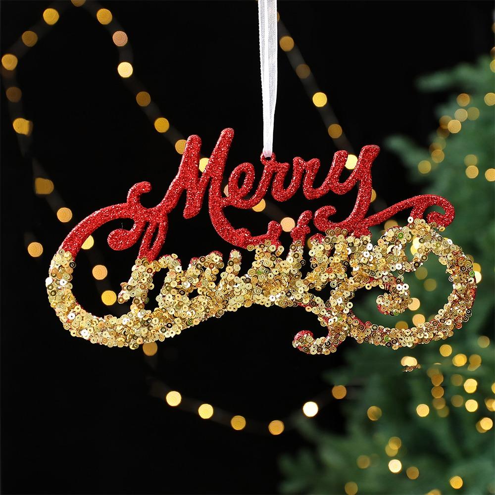 Gold Sequin Christmas Tree Pendant Butterfly Xmas Tree Pendant  Household Decor