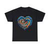 Unisex Adult T Shirt Cute Feather Heart Blue Orange Wings Streetwear Logo