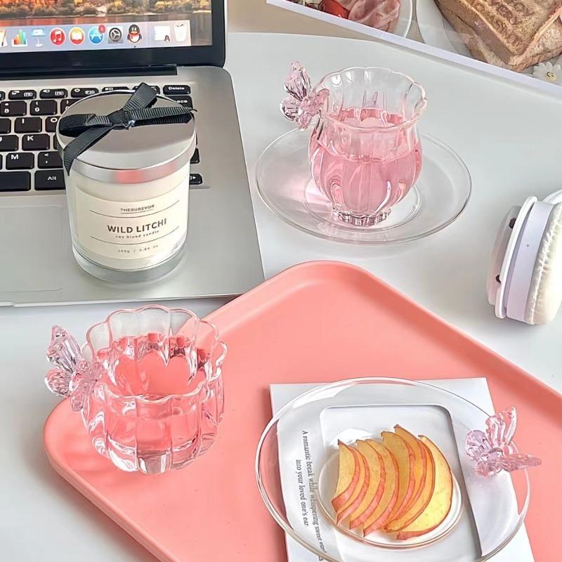 Japanese Flower God Cup Collection Handmade Narcissus Butterfly Cup Home Glass Cup Coffee Cup Creative Tea Cup