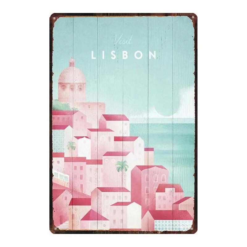 Vintage Paris Champagne Metal Tin Sign Wine Travel Souvenir Wall Art for Bar Restaurant Home Decor xCM