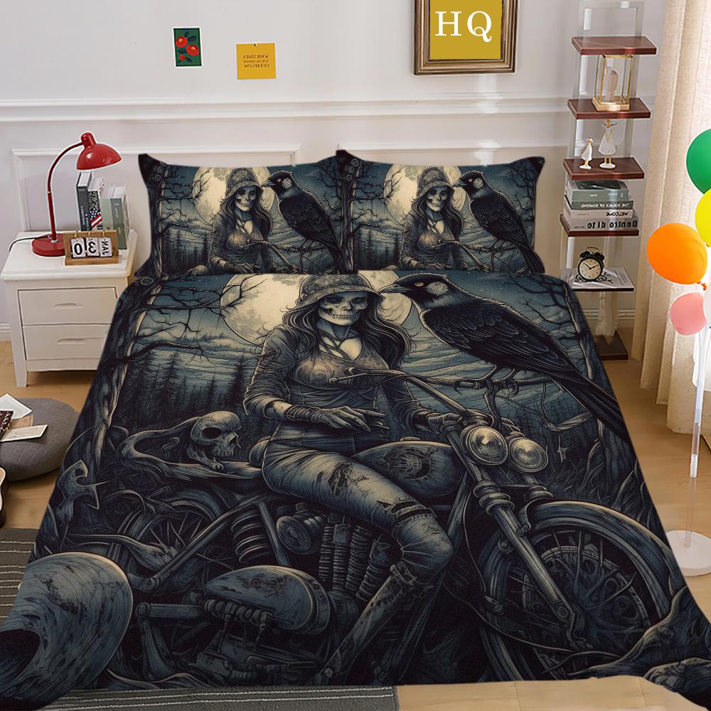 Beauty Skull Printed Home Textiles Single Size Polyester Duvet Covers Man High Ranking Bedroom Decor