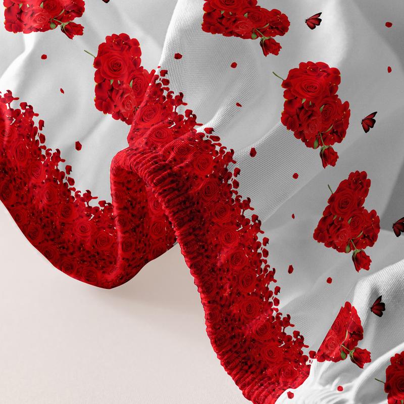 1 Rose Butterfly Patterned Frosted Bedsheet, Printed Bed Cover For Bedroom, Bedding (Excluding Pillowcases)