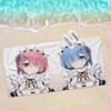 Re Zero Anime Mikrofaserdecke Schnelltrocknende Strandtücher Übergröße Druck Super Saugfähige Poolhandtuchdecke
