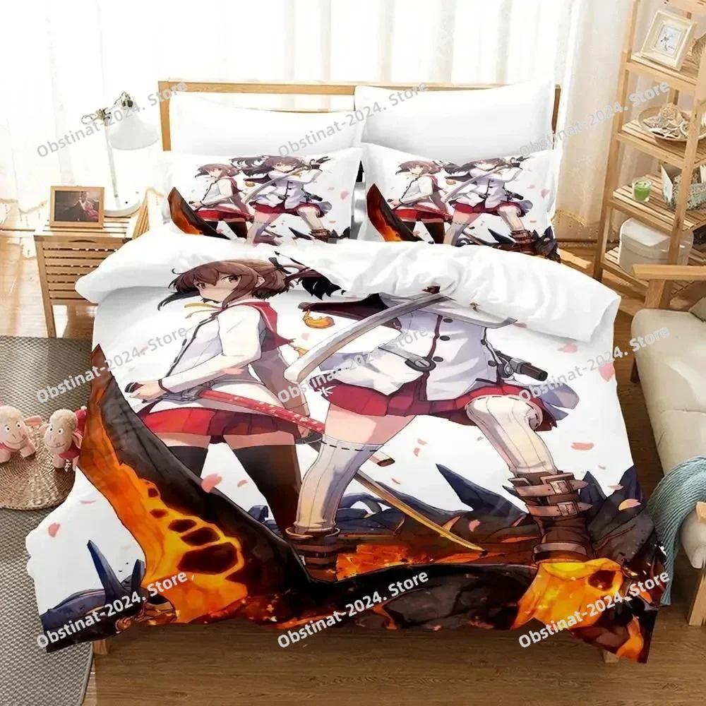Anime Toji no Miko Kanami Etou Bedding Set Printed Bed Set Duvet Cover Sheet Pillowcase Soft Quilt Cover Full Queen King Size