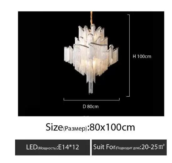 LED Post-modern Tassel Chandelier Duplex Building Loft Apartment Chandelier Italian Villa Living Room Staircase Light Luxury
