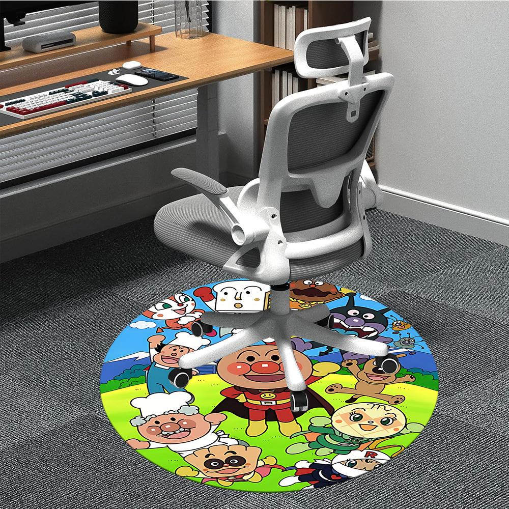 

1PC Anpanman Office Round Area Rug Suitable For Office, Under Office Chairs Bedroom Living Room Home Decor, Available in Various Sizes 80cm by 80cm