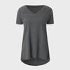 European and American Plus Size V-Neck Loose Casual Short Sleeve T-Shirt