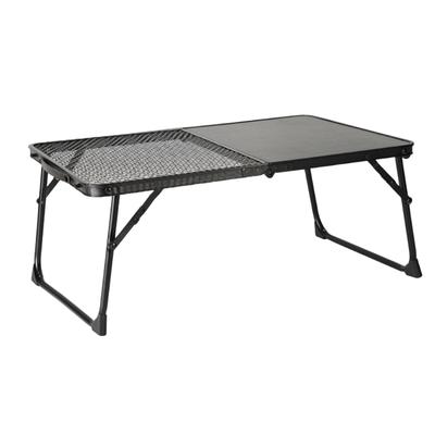 Cooking Grate Overfire Desk Outdoor Half Mesh Folding Table Aluminum Alloys Dinner Table for Outdoor, Picnics, BBQ