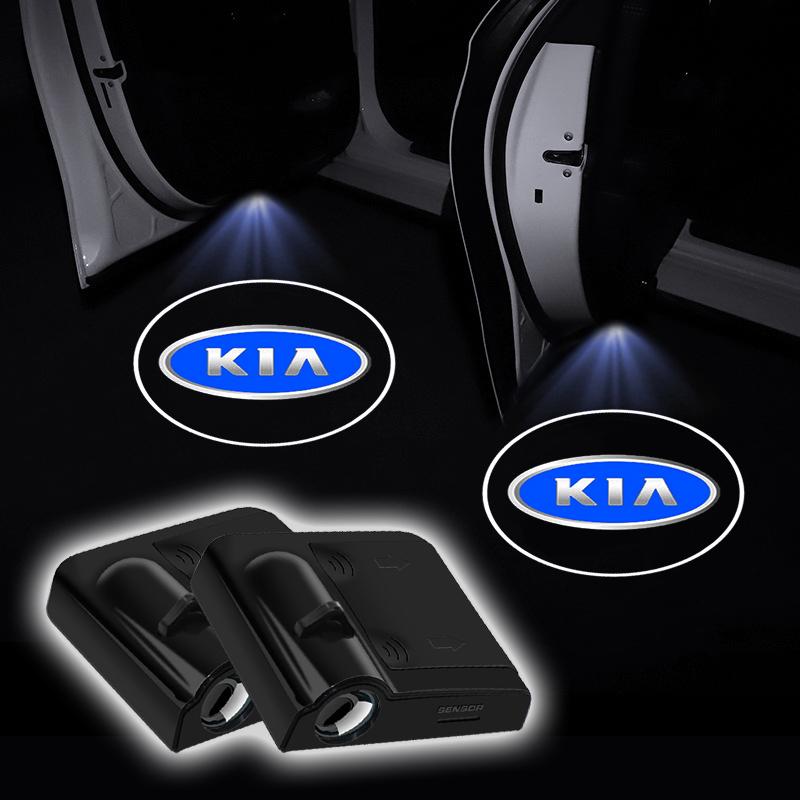 2Pcs Fashion Car Door Emblem Light LED Welcome Lamp Wireless Laser Projector For KIA K5 K9 Sorento Ceed Sportage Carnival Stinger Forte Niro Cadenza