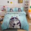 Bellissimo Set Copripiumino Husky 3d Cucciolo Cane Husky Set Biancheria da Letto Cane Carino Copripiumino Singolo Matrimoniale Queen King Size Moda Moderno Regalo