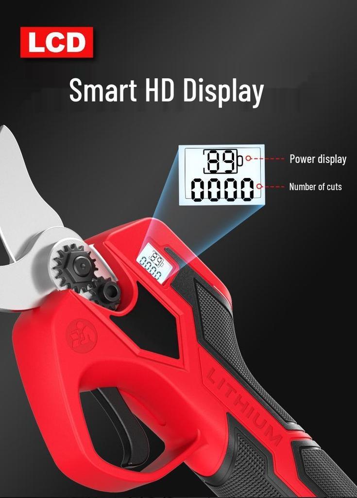 Brushless Electric Handheld Pruning Shears with Lithium Battery and Digital Display