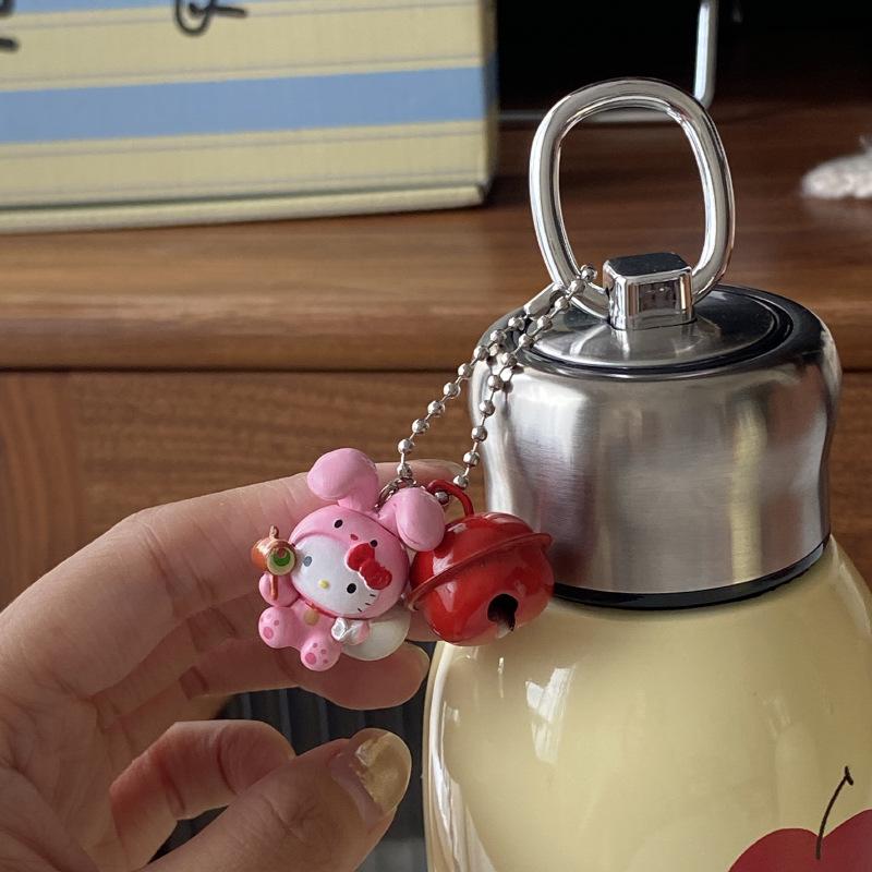 New Year'S Christmas, Bell Apple Puppy Thermos Cup Stainless Steel Water Cup, Portable Cartoon Repair Hook Portable Cup