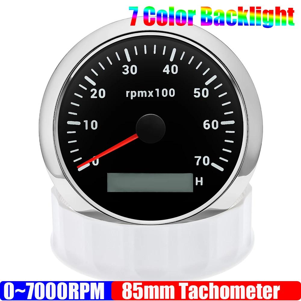 85MM Petrol Diesel Engine Tachometer Sensor RPM Gauge REV Counter 3000RPM with Digital Hourmeter 7 Color Light Optional 12V24V