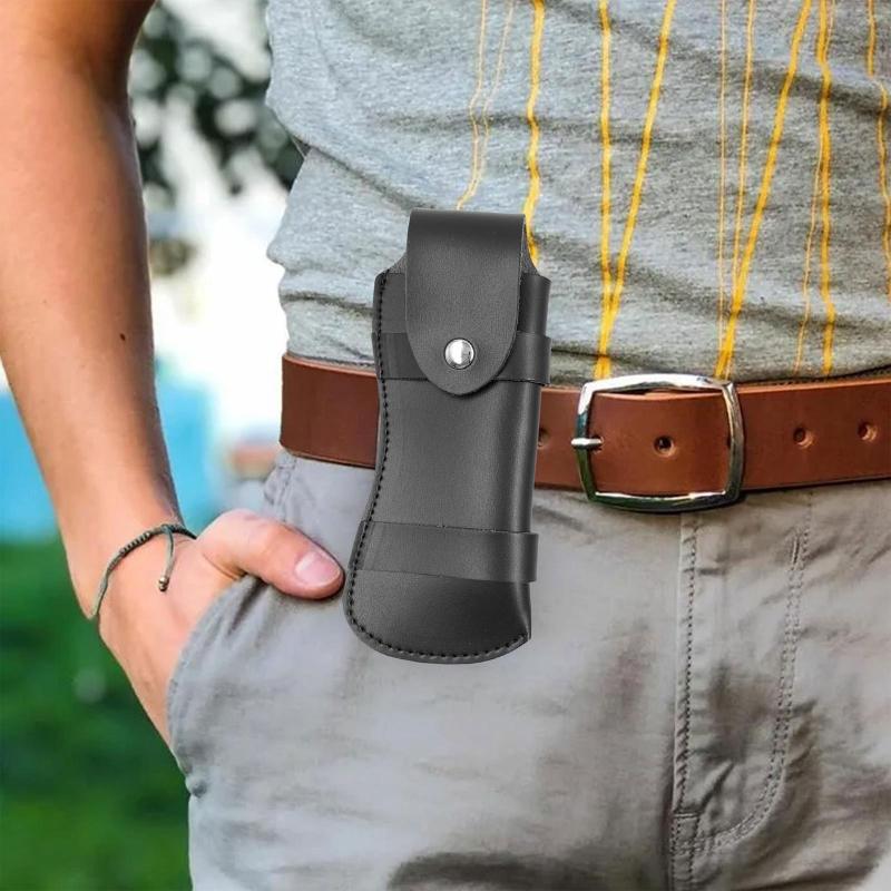 Horizontal Carry Cutter Pouch Belt Leather Folding Cutter Snap Case Holsters