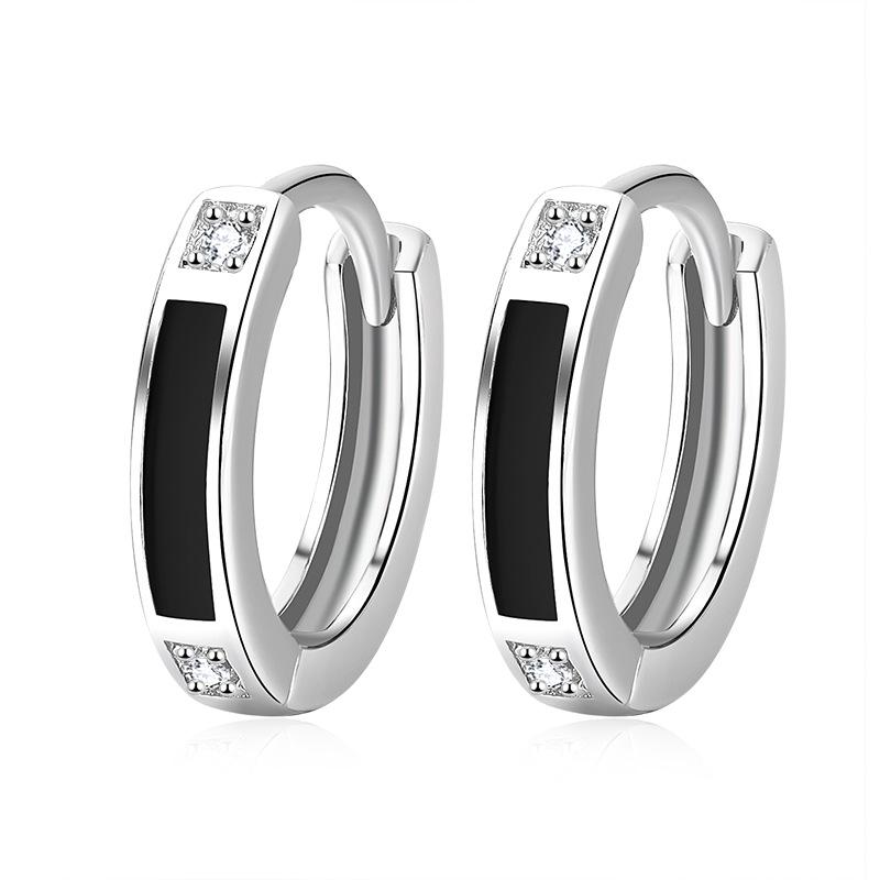Simple Female Earrings SIlver Needle Single Row Zircon Small Earrings For Women Promise Love Wedding Pendientes