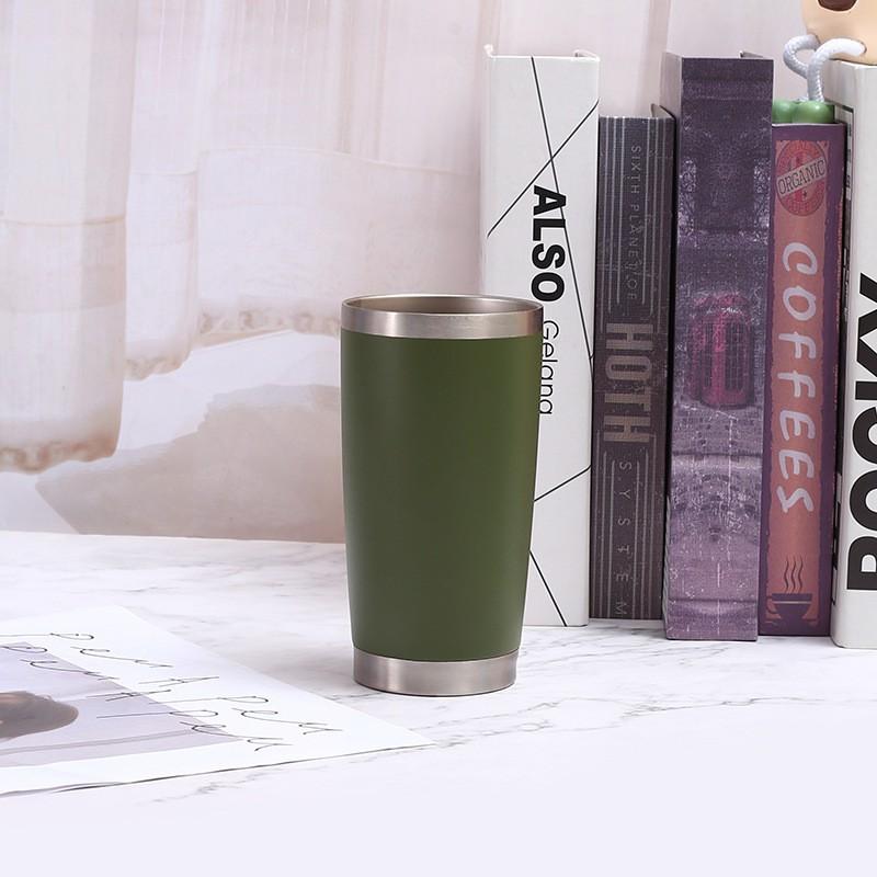 20oz Stainless Steel Vacuum Insulated Travel Mug With Push Lid Double Wall Car Cup Hot Cold Drinks
