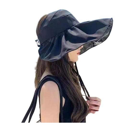 Bucket Hat Empty Top Sun Protection UPF50+ Wide Brim Summer Hat Women Lightweight Foldable Outdoor Travel Hat