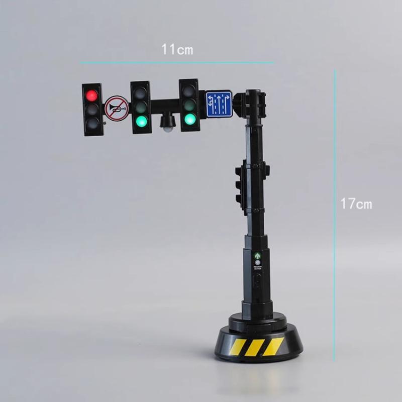 1Pcs Lamp Block Brick City Street View Parts Safety Dducation Traffic Light Toy Signpost Barrier Speed Indicator Warning Gifts