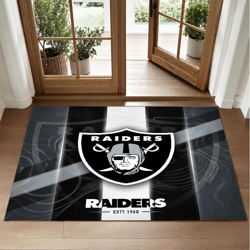 Las Vegas Raiders Design Crystal Velvet Rug Soft Decorative Mat for Bedroom Entrance