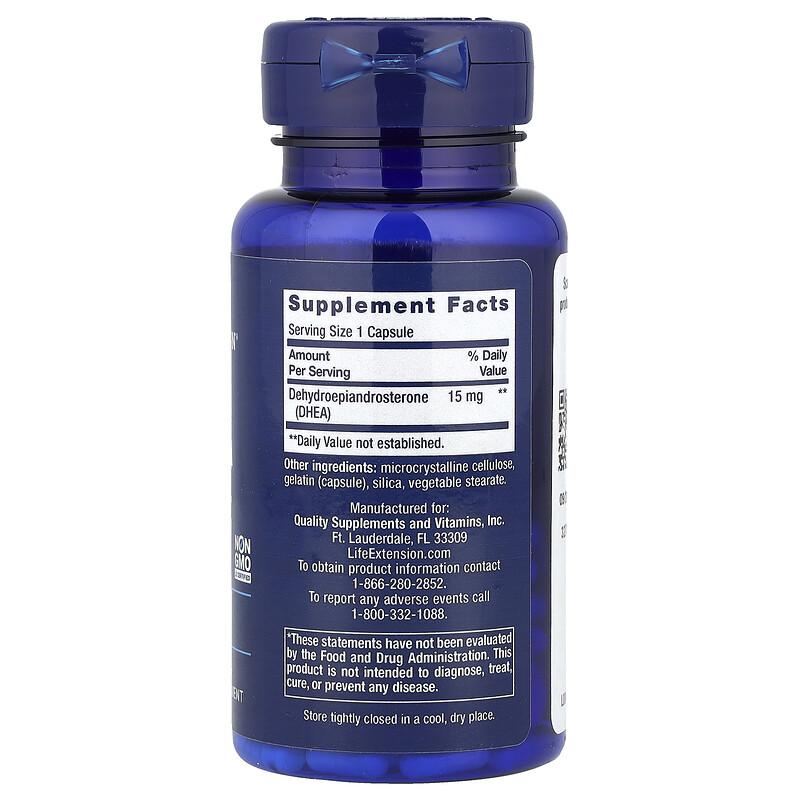 DHEA, 15 mg, 100 Capsules