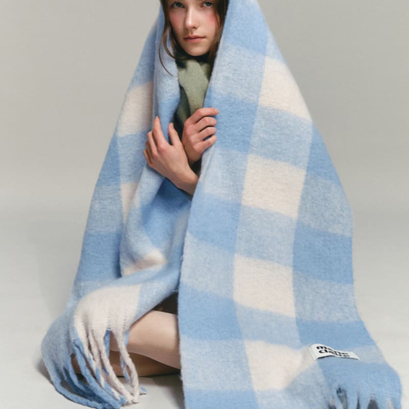 Marieclaire Cotton Candy Check Muffler (MODDSC01MB)