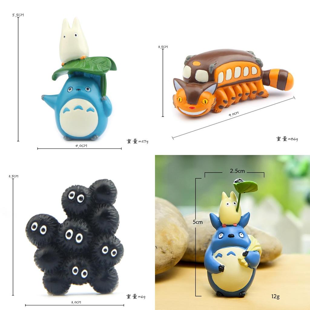 Kawaii Resin My Neighbor Totoro Model With Bus And Leaf Design For Home Decor