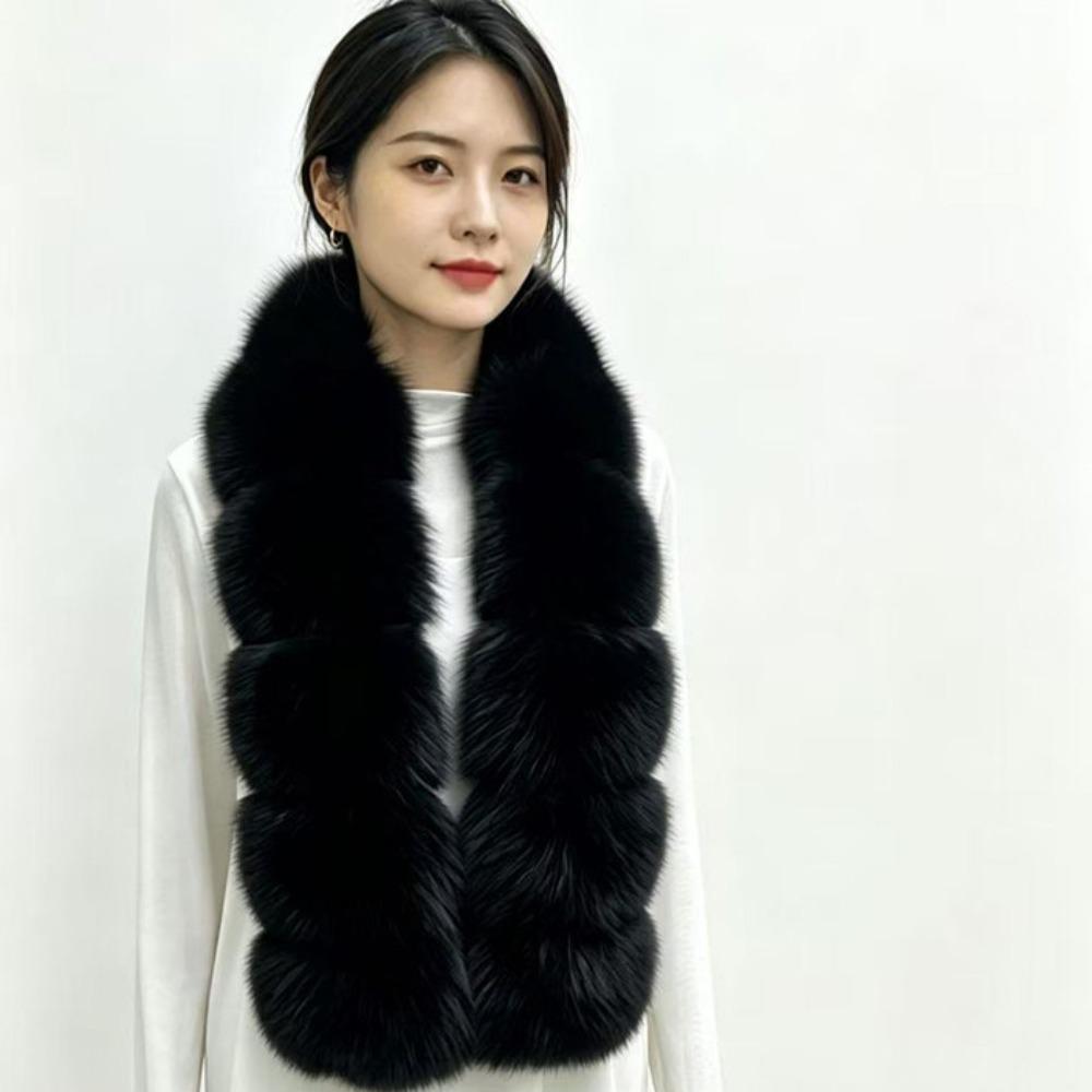 Imitation Mink Fur Long Faux Fur Scarf Thick Shawl Wrap Fleece Neck Gaiter Fluffy Scarf Winter