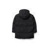 FILA Solid Color Logo Hooded Drawstring Waist Mid-Length Down Jacket Unisex Outerwear Black FS2DJD4151F-BLK
