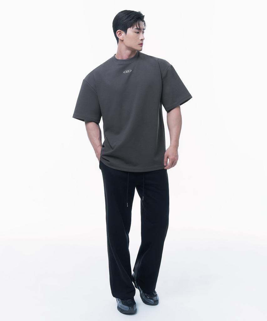 BORN TO WIN Silver B Over Fit T-Shirts [Charcoal]